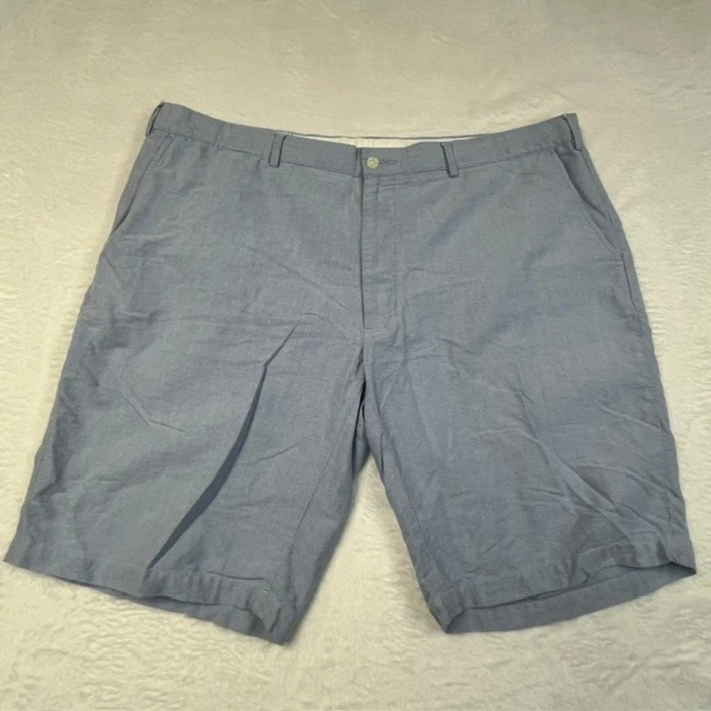 Polo Ralph Lauren Mens Blue Oxford Cotton Chino Shorts Size‎ 42 Flat Front